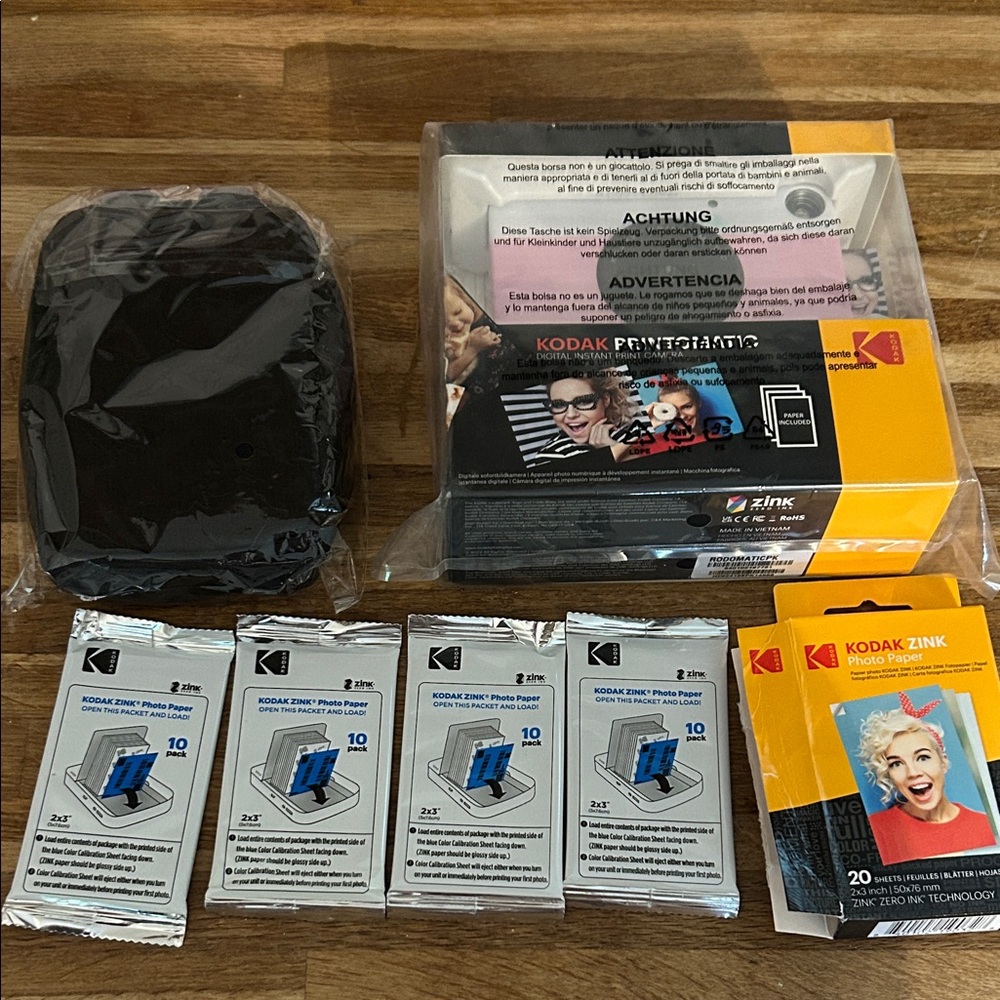 Kodak Zink Photo Printer with Black Case and film